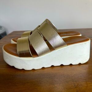 Gold Italiana Wedge Sandals
